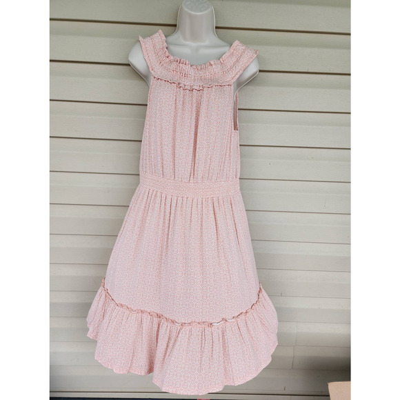 Loft Beach Tiered Pink Dress Size Large New With Tags - Picture 4 of 12